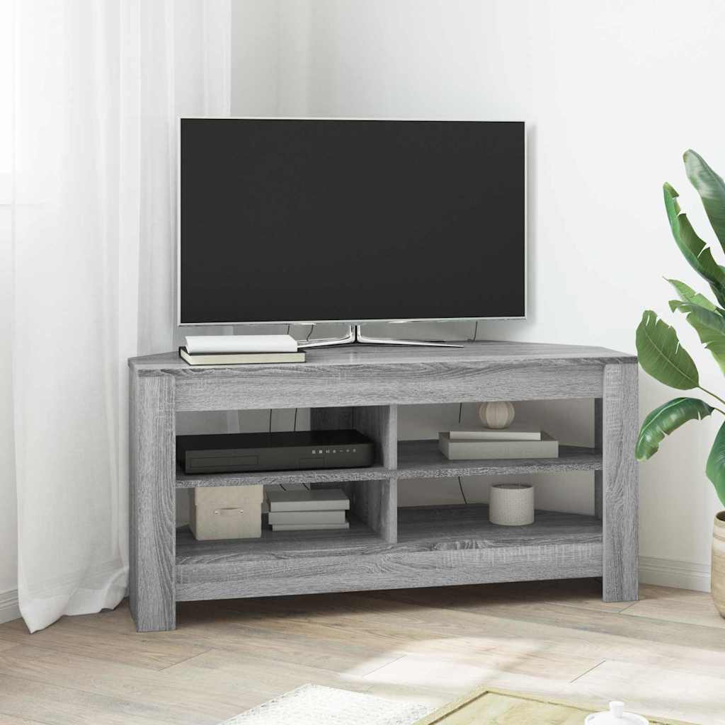 vidaXL ΓωνιακήΒάσηΤηλεόρασης 102 x 40,5 x 45 εκ Γκρίζο Σονομα