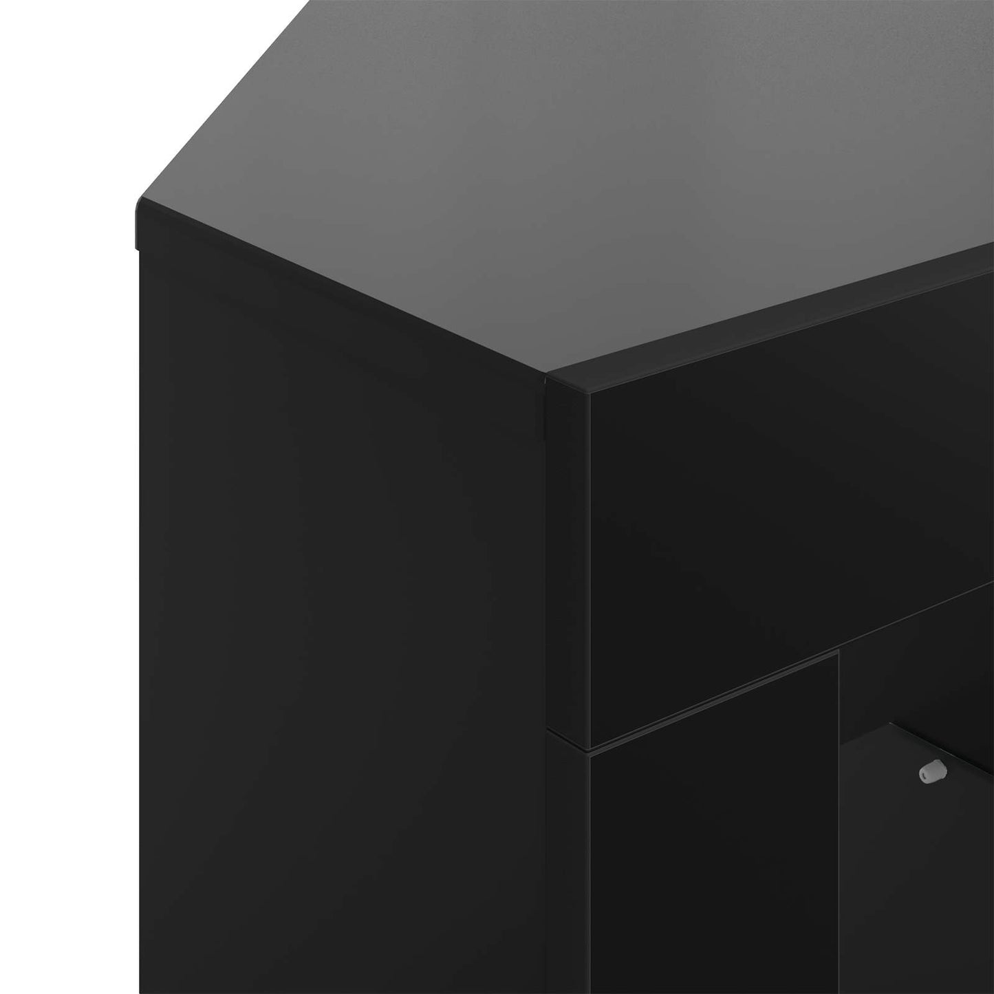 vidaXL Γωνιακός LED Τηλεοπτικός Κάμπινγκ 100x40x68εκ. Μαύρο
