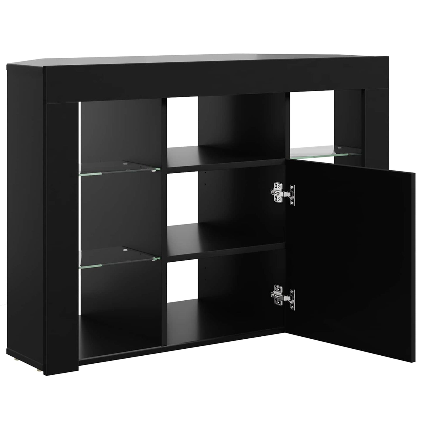 vidaXL Γωνιακός LED Τηλεοπτικός Κάμπινγκ 100x40x68εκ. Μαύρο