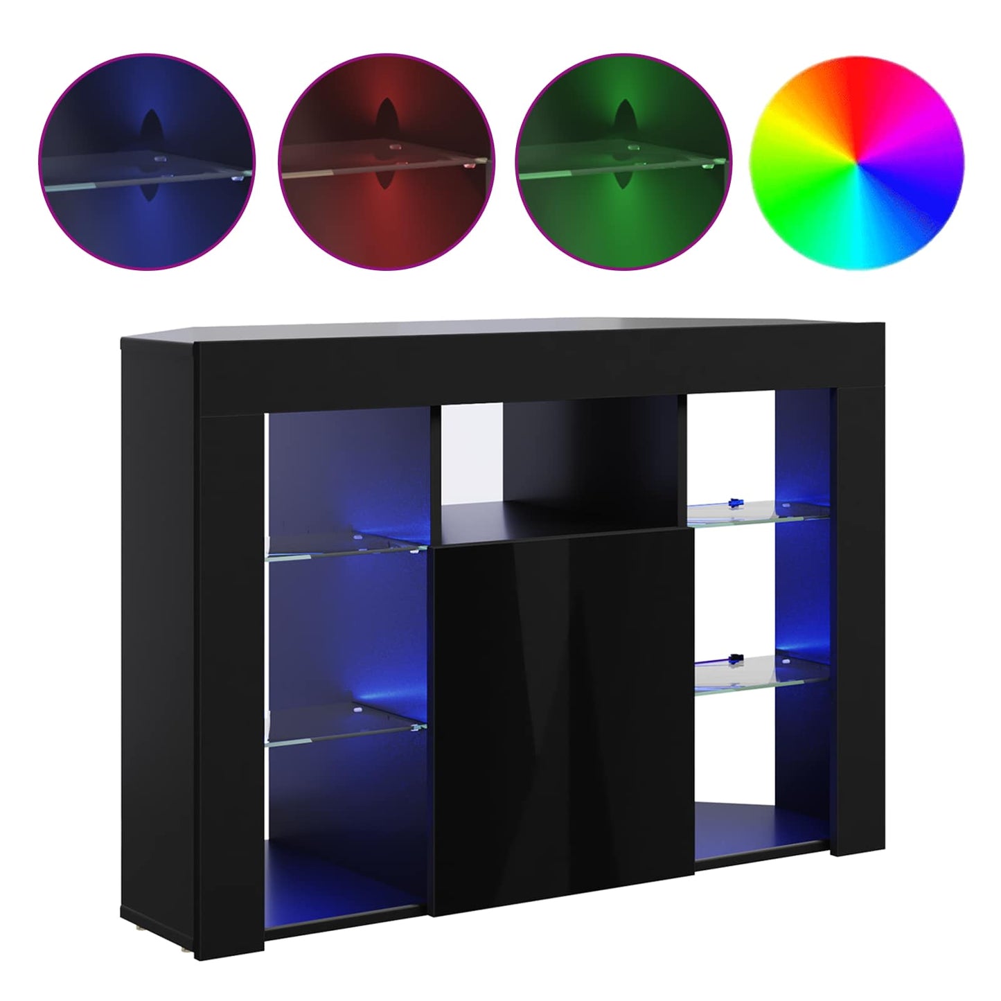 vidaXL Γωνιακός LED Τηλεοπτικός Κάμπινγκ 100x40x68εκ. Μαύρο