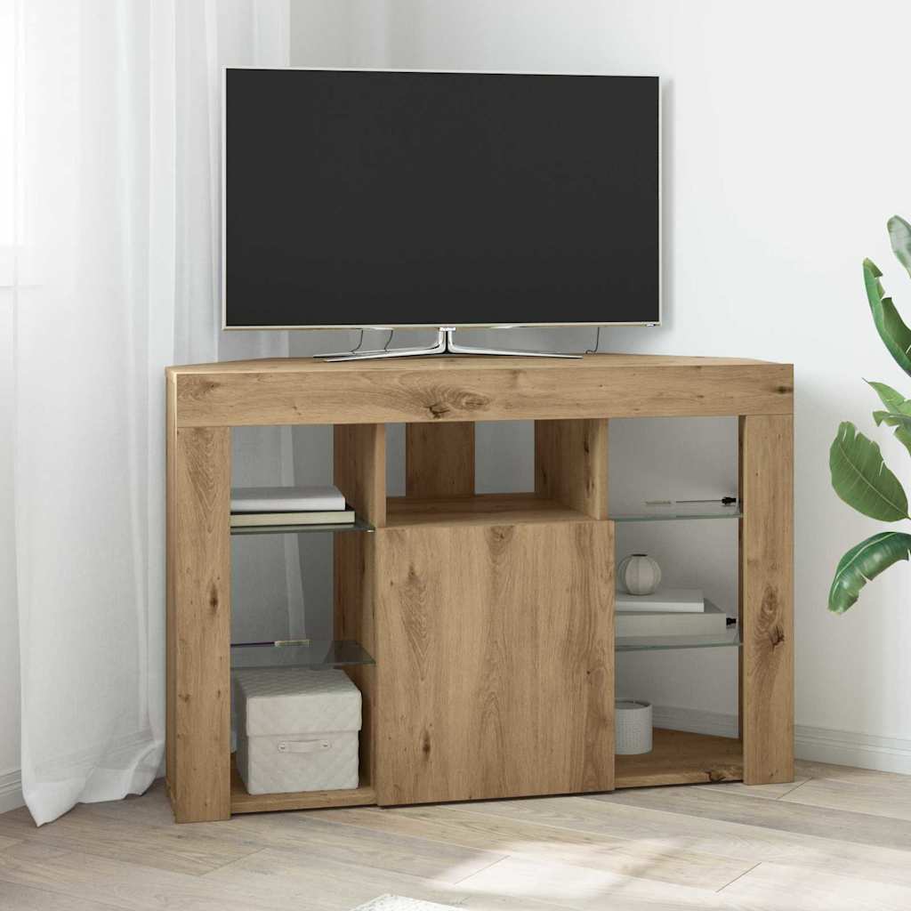 vidaXL Γωνιακός LED Τηλεοπτικός Κάμπινγκ 100x40x68εκ. Artisan Oak