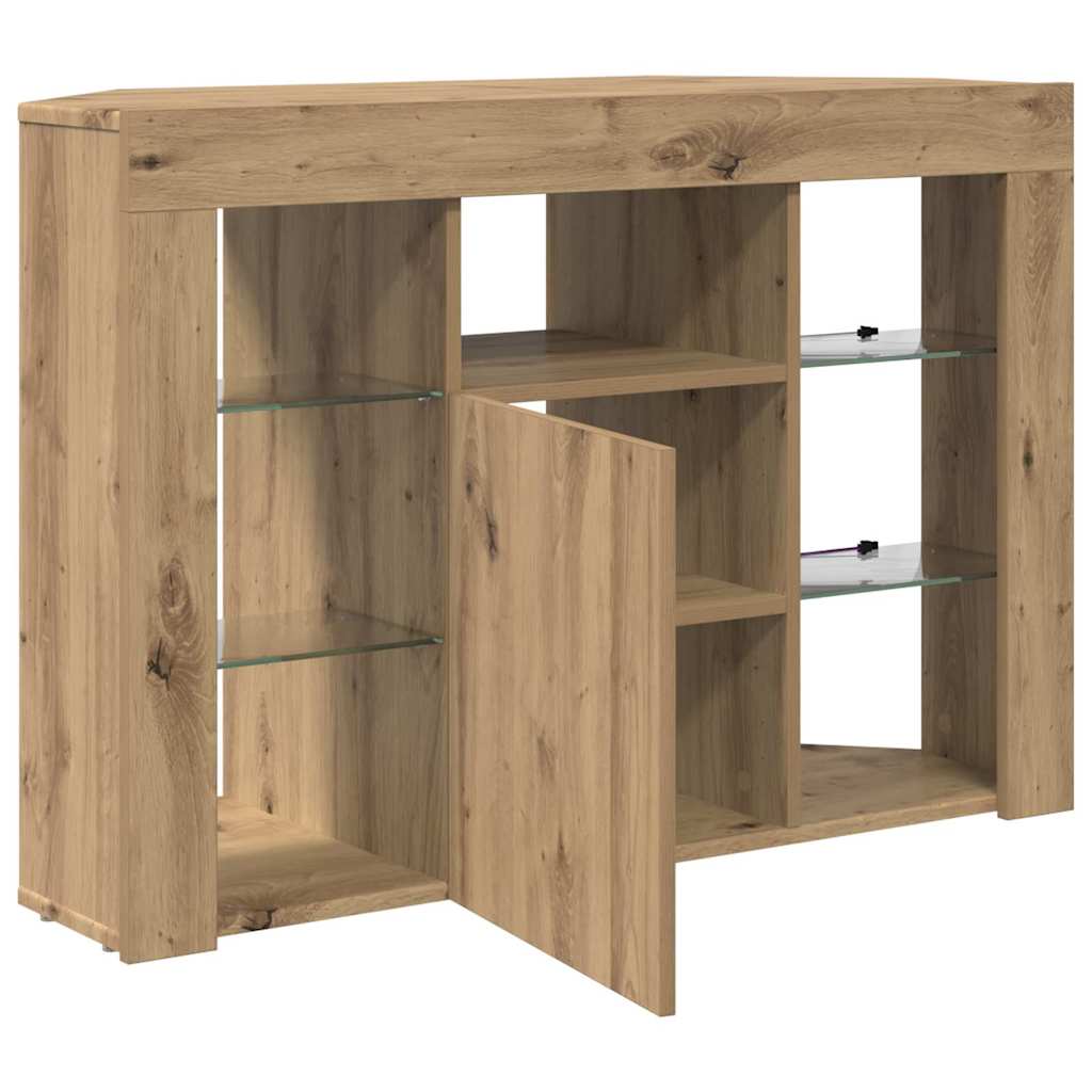 vidaXL Γωνιακός LED Τηλεοπτικός Κάμπινγκ 100x40x68εκ. Artisan Oak