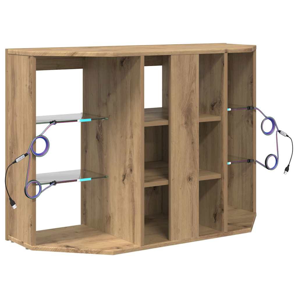 vidaXL Γωνιακός LED Τηλεοπτικός Κάμπινγκ 100x40x68εκ. Artisan Oak
