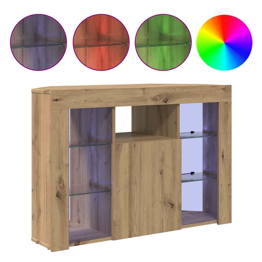 vidaXL Γωνιακός LED Τηλεοπτικός Κάμπινγκ 100x40x68εκ. Artisan Oak