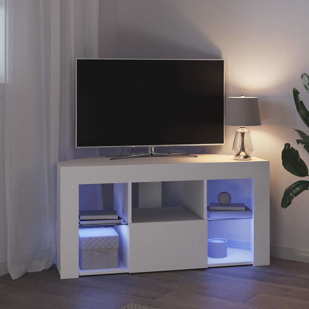 vidaXL Γωνιακός LED Τηλεοπτικός Κάμπινγκ Λευκό 100 x 40 x 50 cm