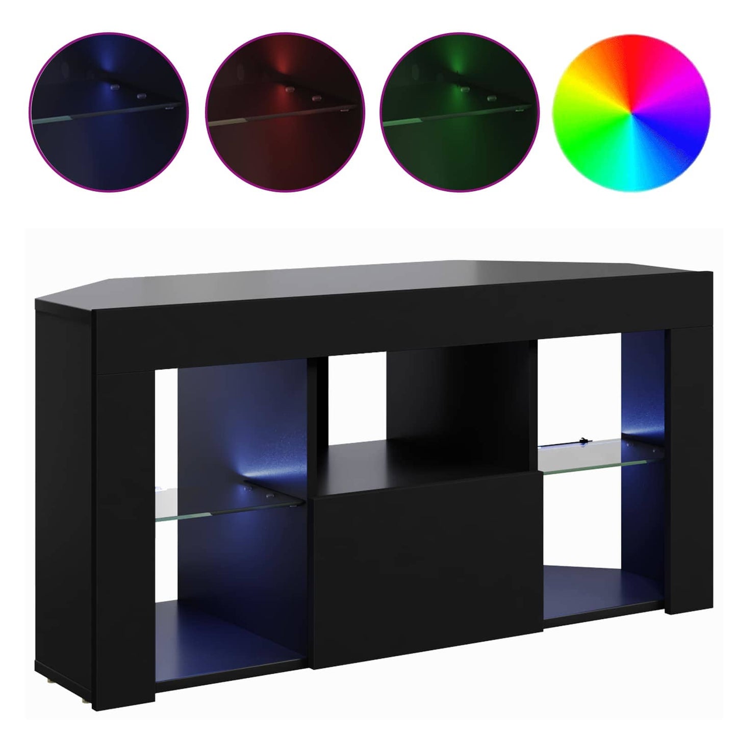 vidaXL Γωνιακός LED Τηλεοπτικός Κάμπινγκ Μαύρο 100 x 40 x 50 cm
