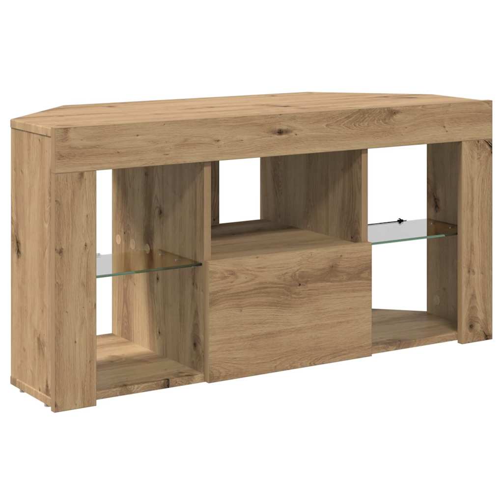 vidaXL Γωνιακός LED Τηλεοπτικός Κάμπινγκ 100 x 40 x 50 cm Artisan Oak