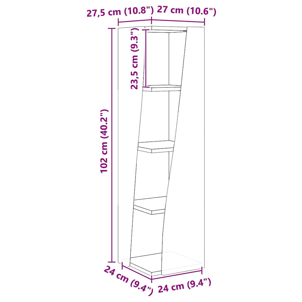 vidaXL Γωνιακό Ντουλάπι Δρύς Sonoma 27,5x27x102εκ Επεξεργασμένο ξύλο