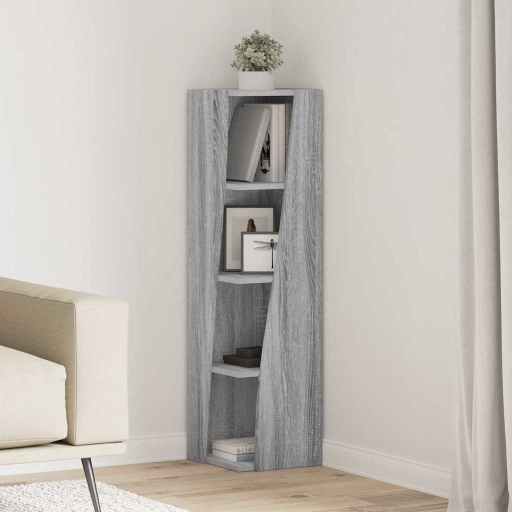 vidaXL Γωνιακό Ντουλάπι Γκρίζο Σονομα 27,5x27x102εκ Επεξεργασμένο ξύλο