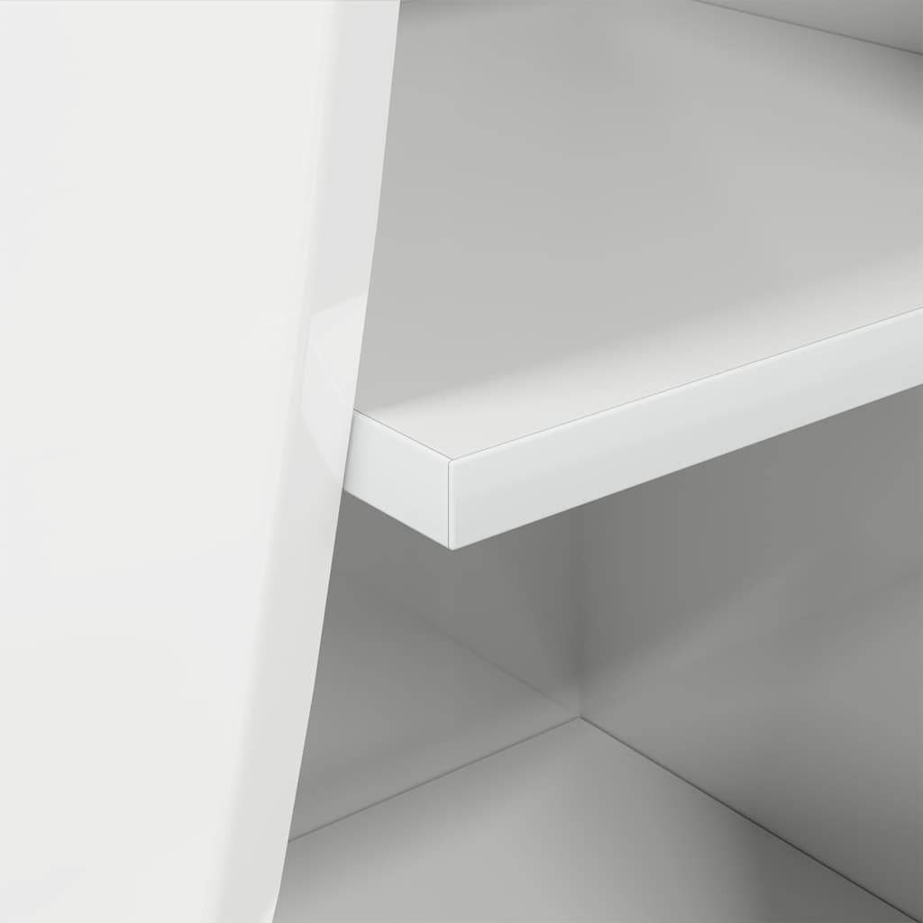 vidaXL Γωνιακό Ντουλάπι Υψηλής γυαλάδας λευκό 32x32x102εκ
