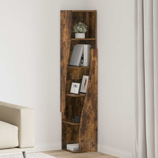 vidaXL Γωνιακό Ντουλάπι 27,5x27x140εκ Επεξεργασμένο Ξύλο Καπνιστό Δρύς