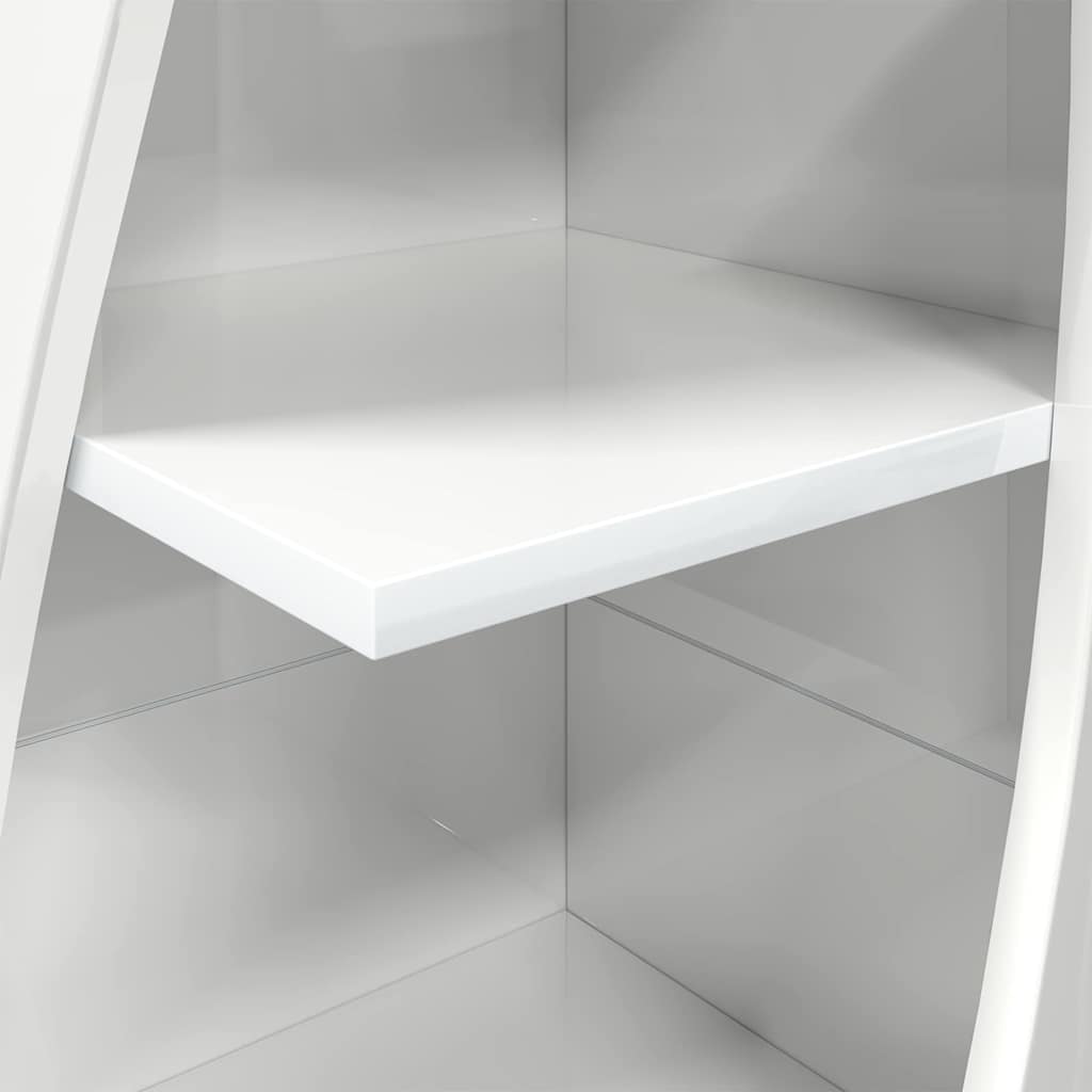 vidaXL Γωνιακό Ντουλάπι Υψηλής γυαλάδας λευκό 32x32x140εκ