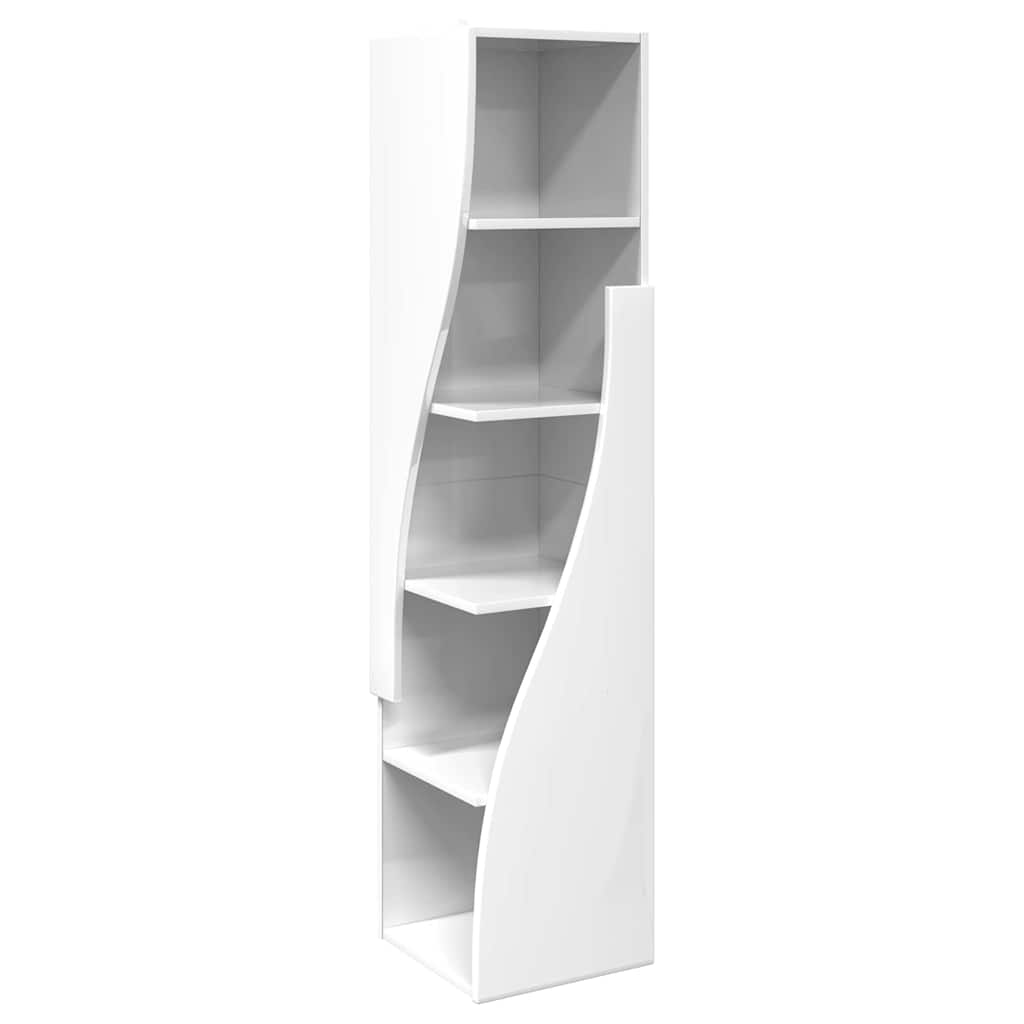 vidaXL Γωνιακό Ντουλάπι Υψηλής γυαλάδας λευκό 32x32x140εκ