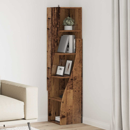vidaXL Γωνιακό Ντουλάπι 32x32x140εκ Επεξεργασμένο Ξύλο Παλιό ξύλο