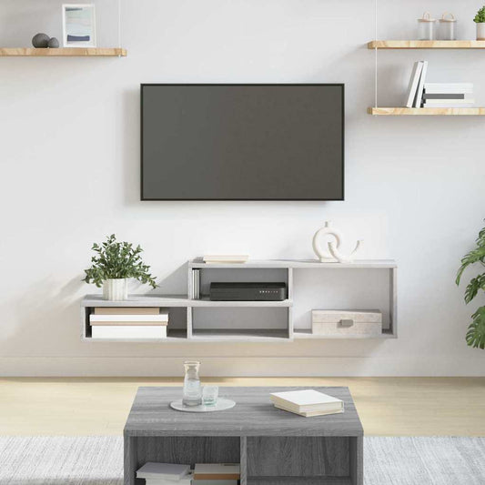 vidaXL ΡάφιΤηλεόρασηςΤοίχου 120x25x28,5εκ Επεξεργασμένο Ξύλο