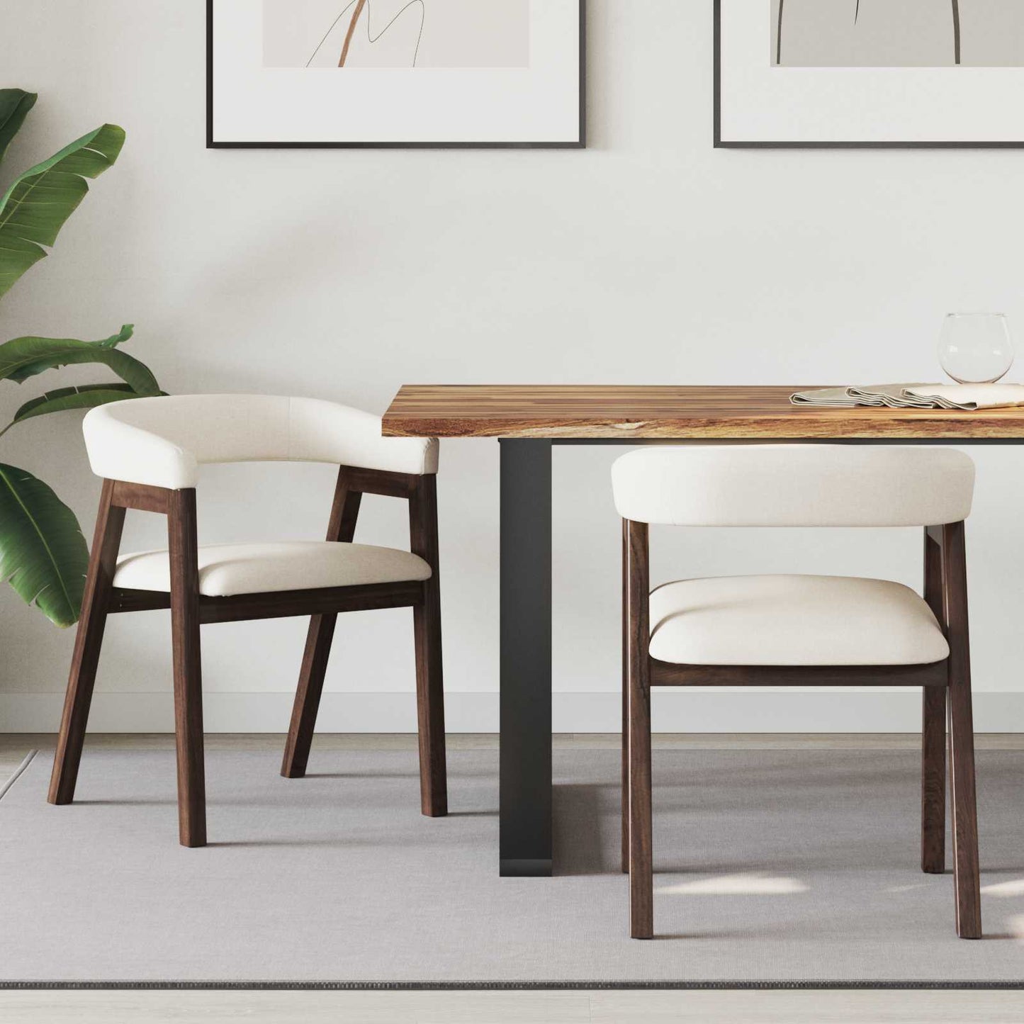 vidaXL Καρέκλες φαγητού 2 pcs Ανοιχτό καφέ 54 x 57 x 73 εκ