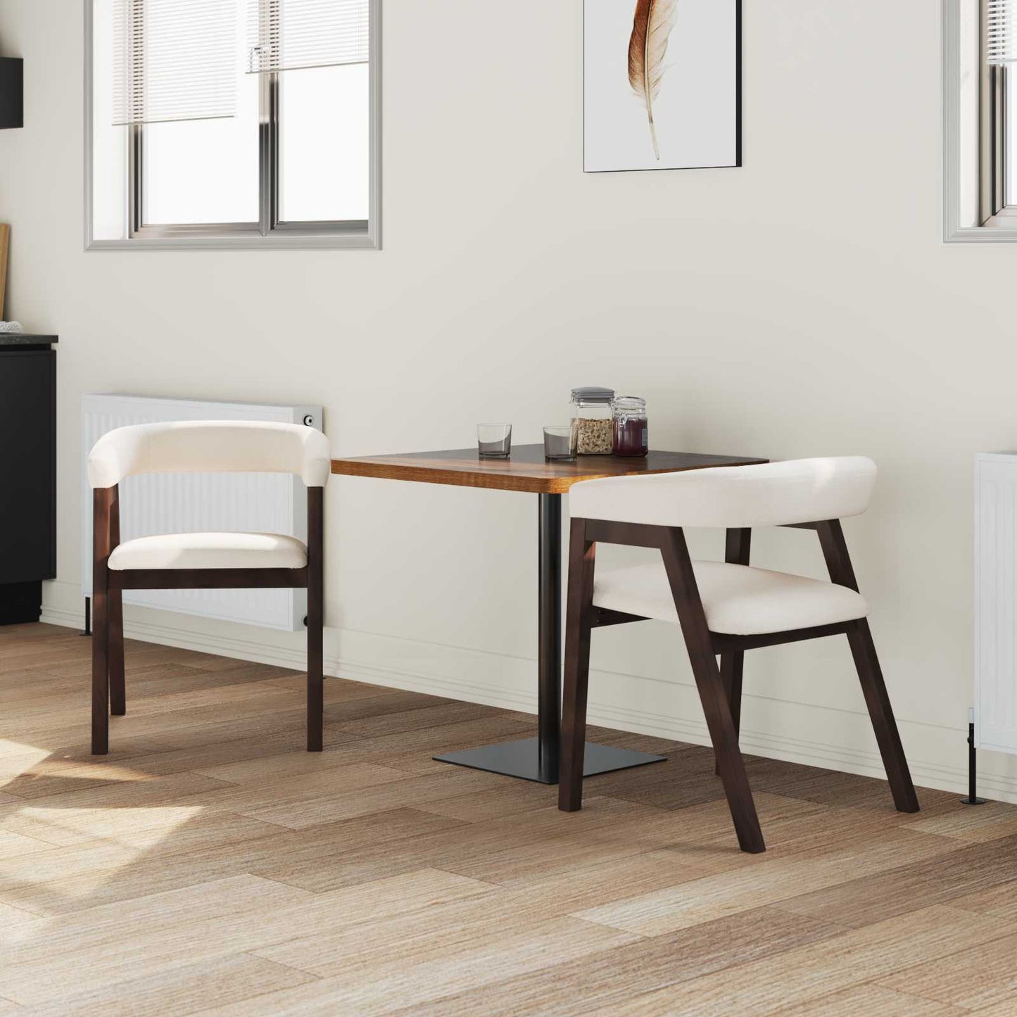 vidaXL Καρέκλες φαγητού 2 pcs Ανοιχτό καφέ 54 x 57 x 73 εκ