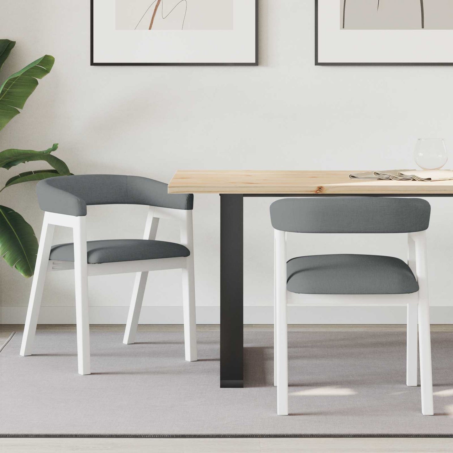 vidaXL Καρέκλες φαγητού 2 pcs Λευκό 54 x 57 x 73 εκ