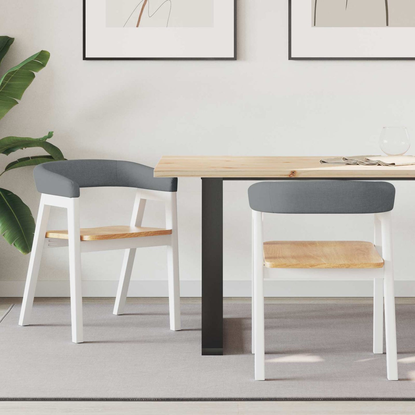 vidaXL Καρέκλες φαγητού 2 pcs Λευκό 54 x 57 x 73 εκ