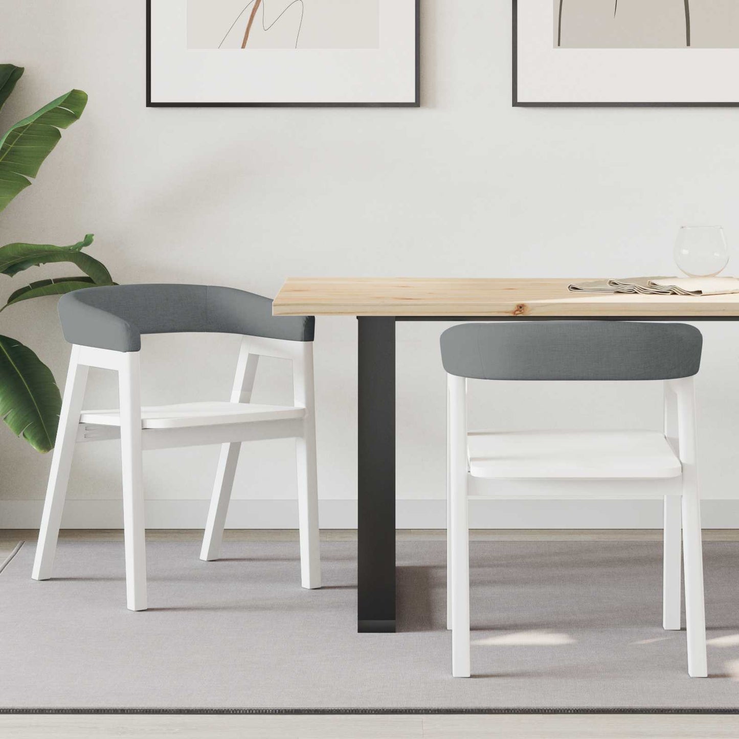 vidaXL Καρέκλες φαγητού 2 pcs Λευκό 54 x 57 x 73 εκ