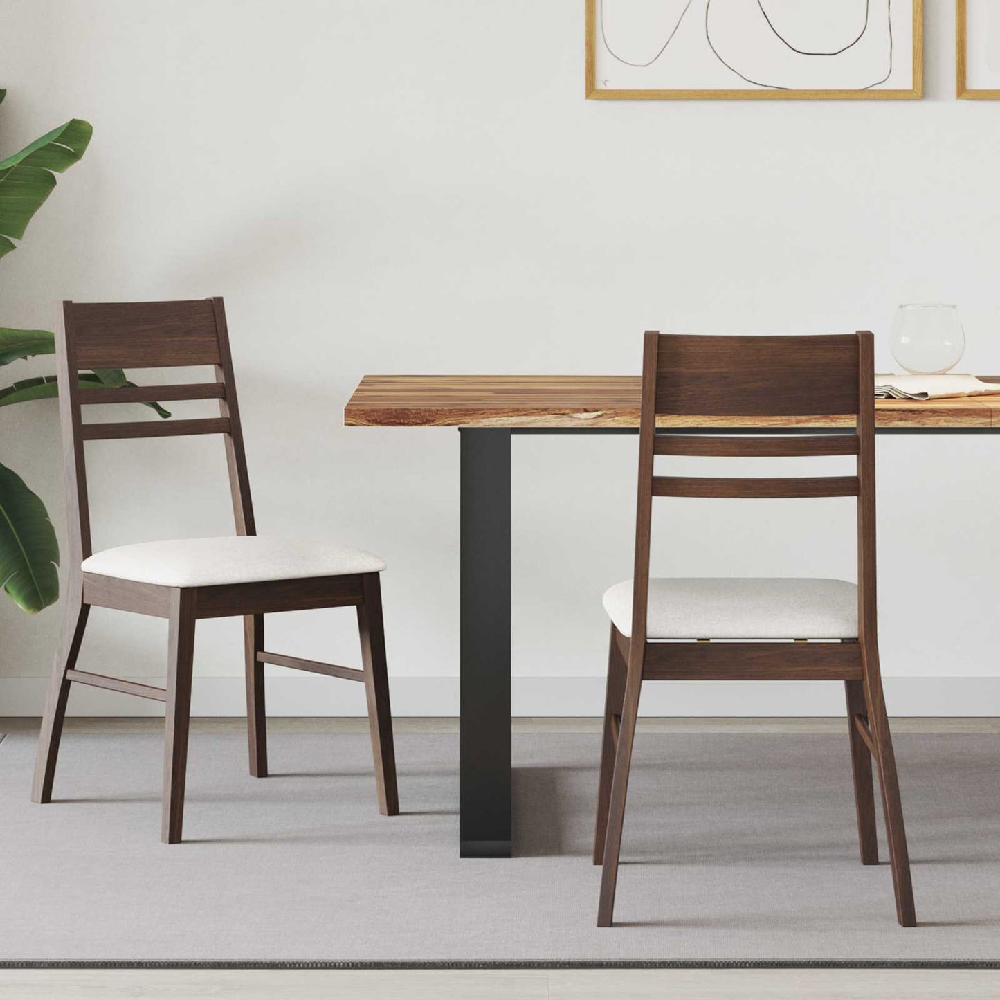 vidaXL Καρέκλες φαγητού 2 pcs Ανοιχτό καφέ 43 x 54 x 89 εκ.