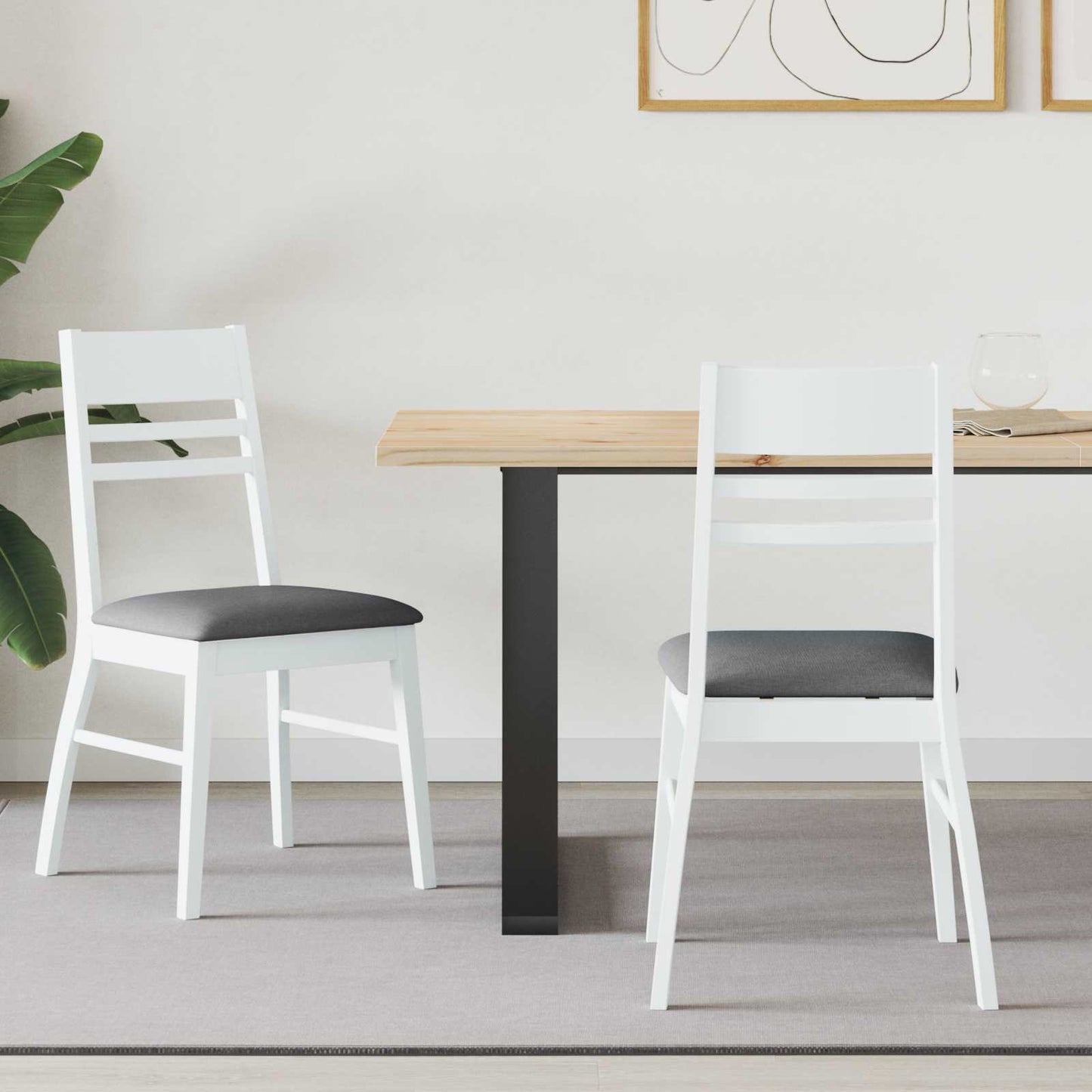 vidaXL Καρέκλες φαγητού 2 pcs Λευκό 43 x 54 x 89 εκ.