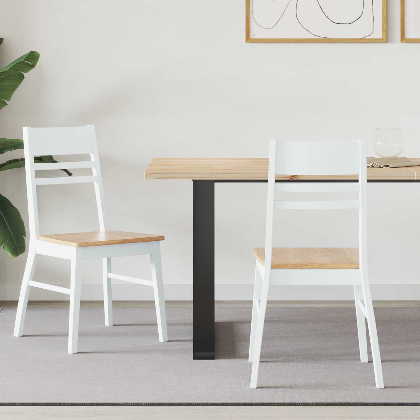 vidaXL Καρέκλες φαγητού 2 pcs Λευκό 43 x 54 x 89 εκ.