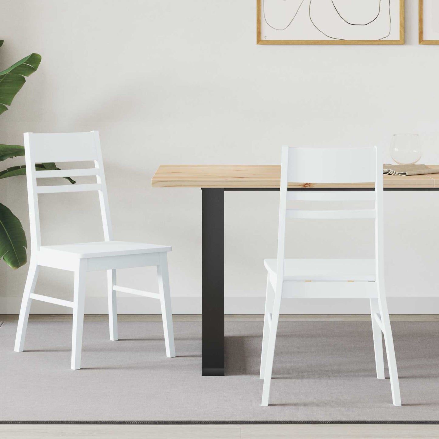 vidaXL Καρέκλες φαγητού 2 pcs Λευκό 43 x 54 x 89 εκ.
