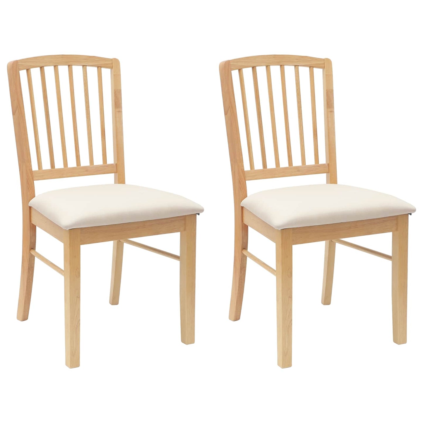 vidaXL Καρέκλες φαγητού 2 pcs Φυσικό 50 x 52,5 x 91 εκ