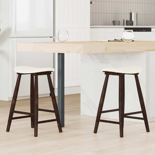 vidaXL Καρέκλες φαγητού 2 pcs Ανοιχτό καφέ 46 x 37 x 63 εκ