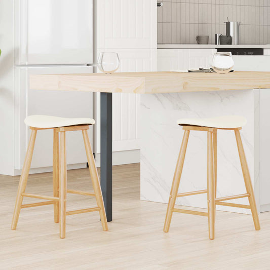 vidaXL Καρέκλες φαγητού 2 pcs Φυσικό 46 x 37 x 63 εκ