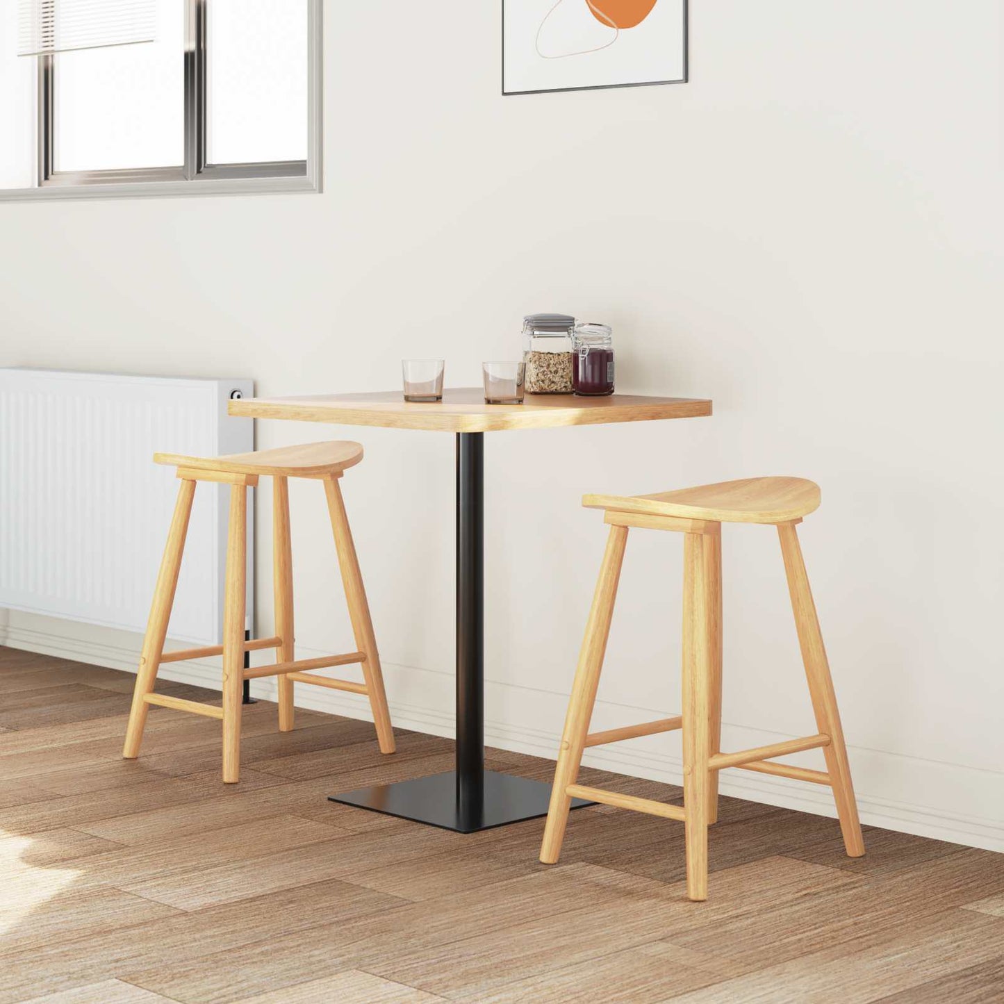 vidaXL Καρέκλες φαγητού 2 pcs Φυσικό 46 x 37 x 63 εκ