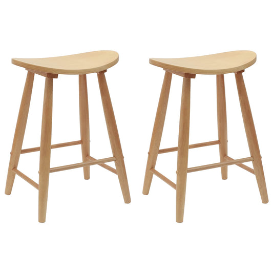 vidaXL Καρέκλες φαγητού 2 pcs Φυσικό 46 x 37 x 63 εκ