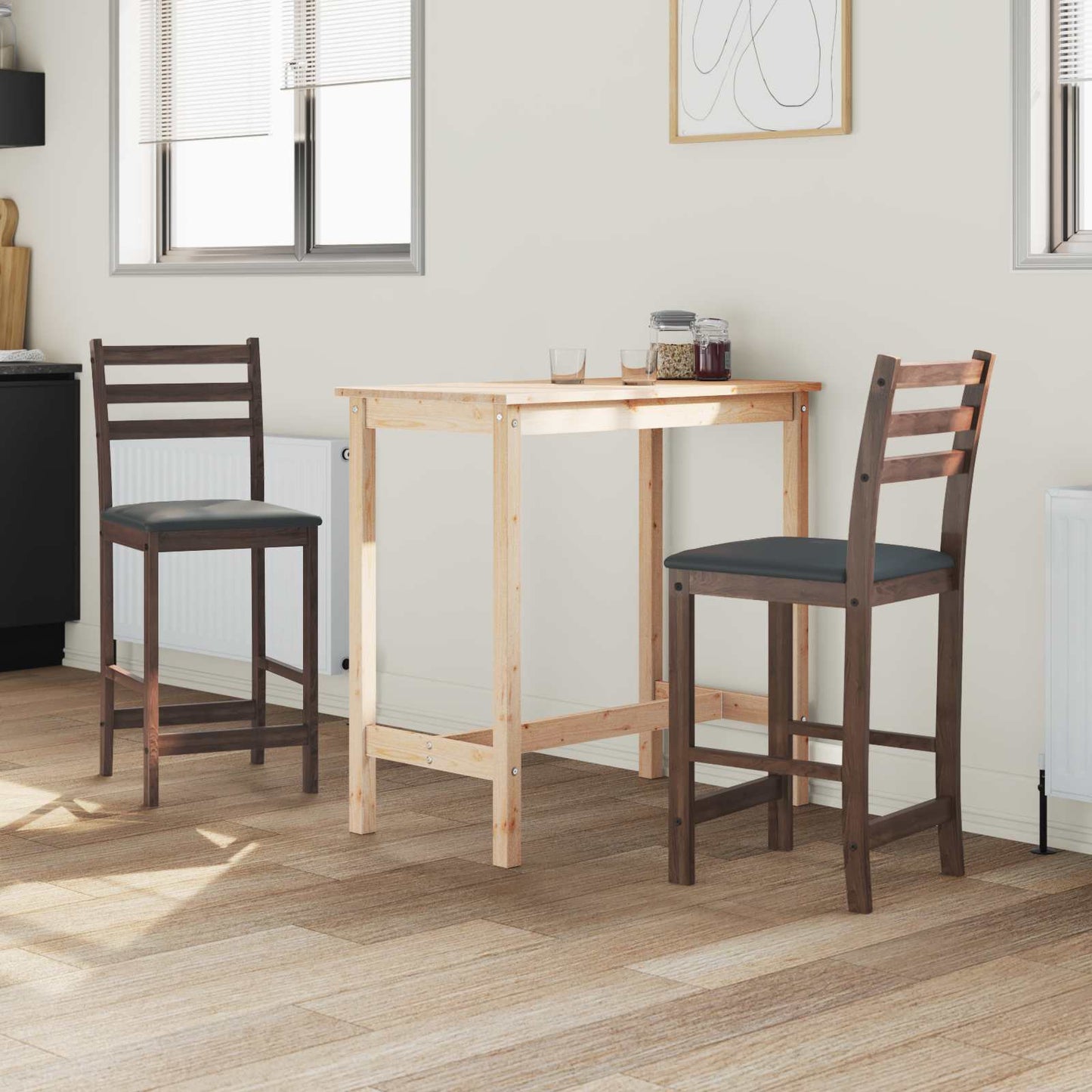 vidaXL Καρέκλες φαγητού 2 pcs Ανοιχτό καφέ 40 x 47,5 x 99,5 εκ