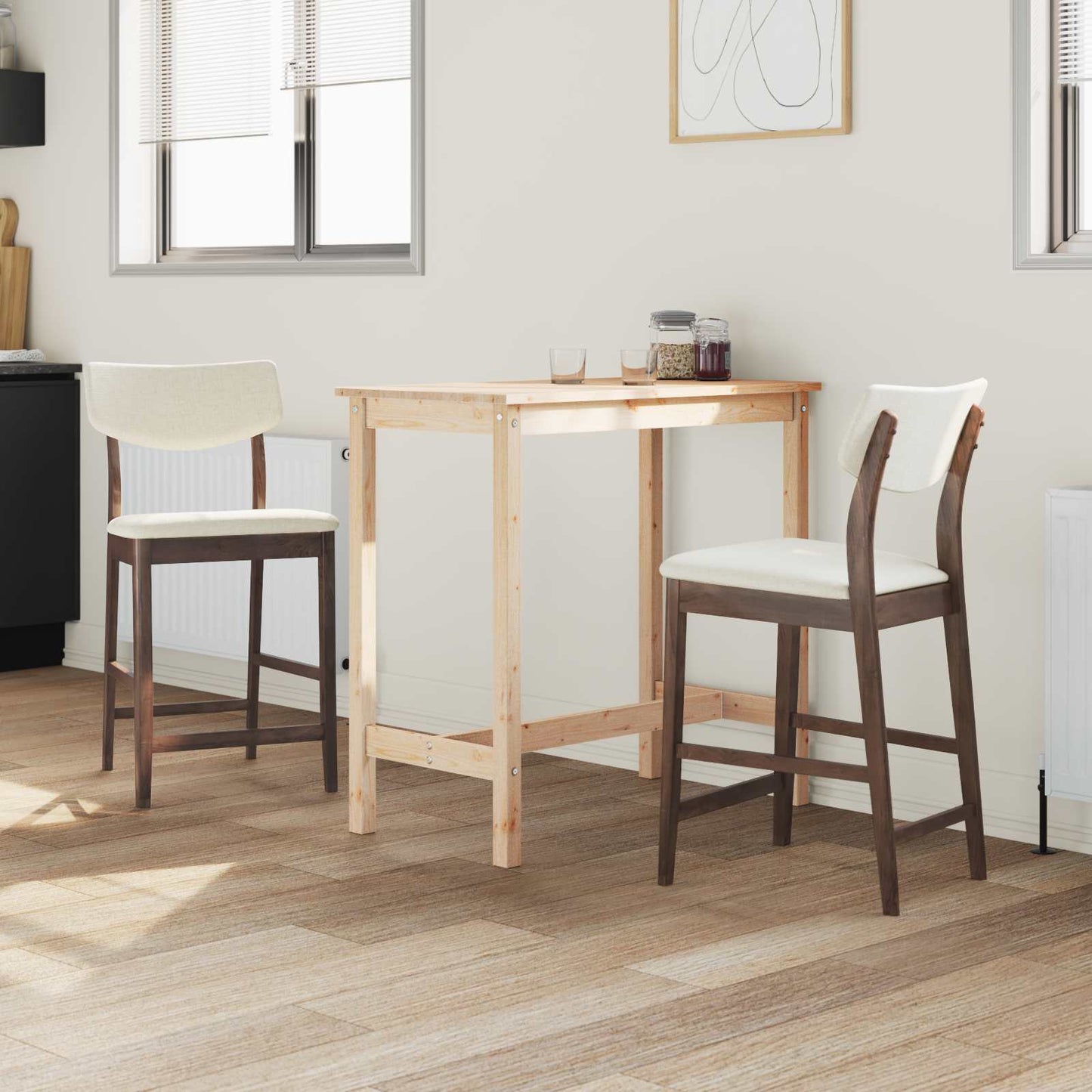 vidaXL Καρέκλες φαγητού 2 pcs Ανοιχτό καφέ 48 x 49 x 95 εκ.