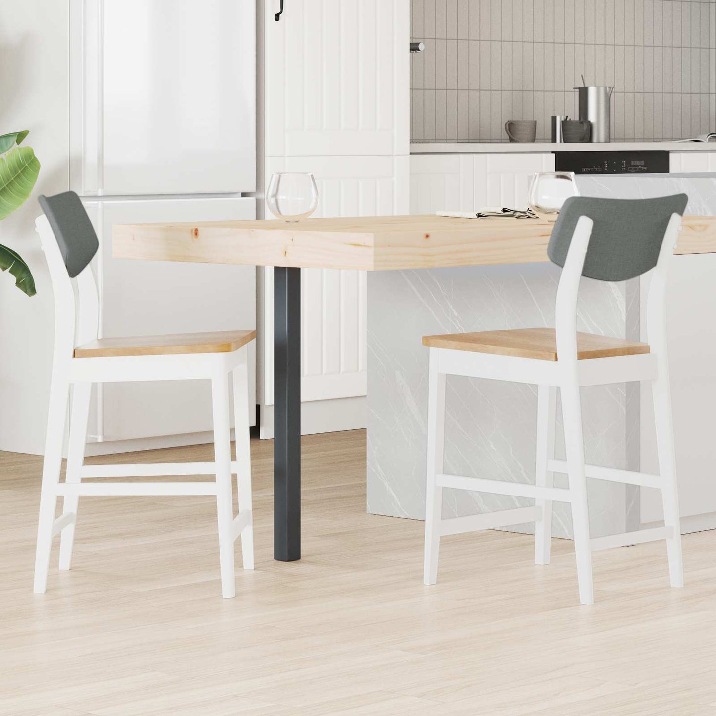 vidaXL Καρέκλες φαγητού 2 pcs Λευκό 48 x 49 x 95 εκ.