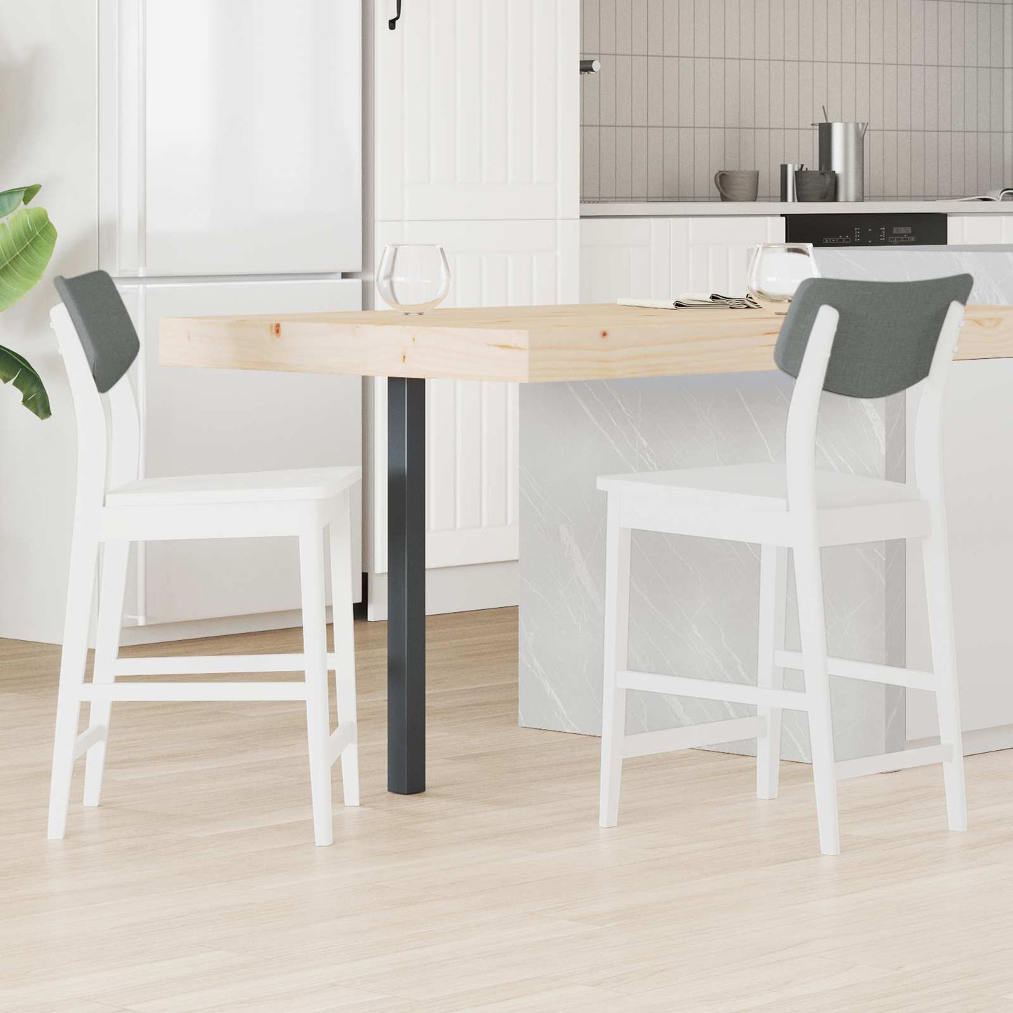 vidaXL Καρέκλες φαγητού 2 pcs Λευκό 48 x 49 x 95 εκ.