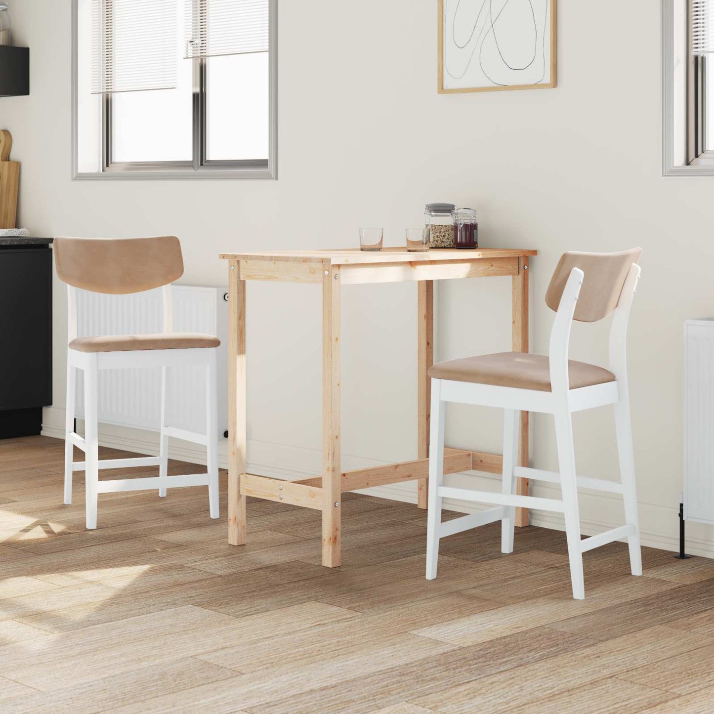 vidaXL Καρέκλες φαγητού 2 pcs Λευκό 48 x 49 x 95 εκ.
