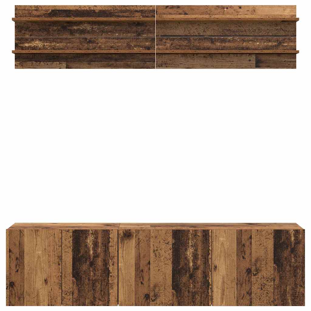 vidaXL Μονάδες TV Επιτοίχιο 6 pcs Παλαιό ξύλο Επεξεργασμένο ξύλο