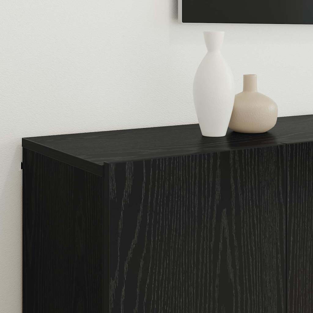 vidaXL Μονάδες TV Επιτοίχιο 6 pcs Μαύρη δρυς Επεξεργασμένο ξύλο