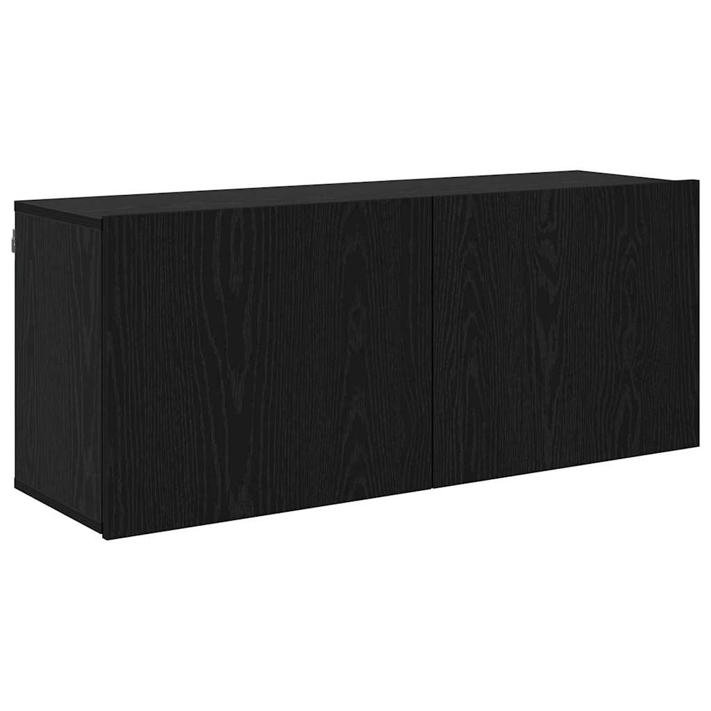 vidaXL Μονάδες TV Επιτοίχιο 6 pcs Μαύρη δρυς Επεξεργασμένο ξύλο