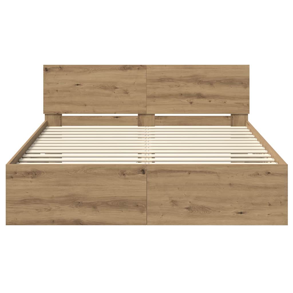 vidaXL Σκελετός Κρεβατιού Artisan Oak 140 x 190 cm Επεξεργασμένο ξύλο