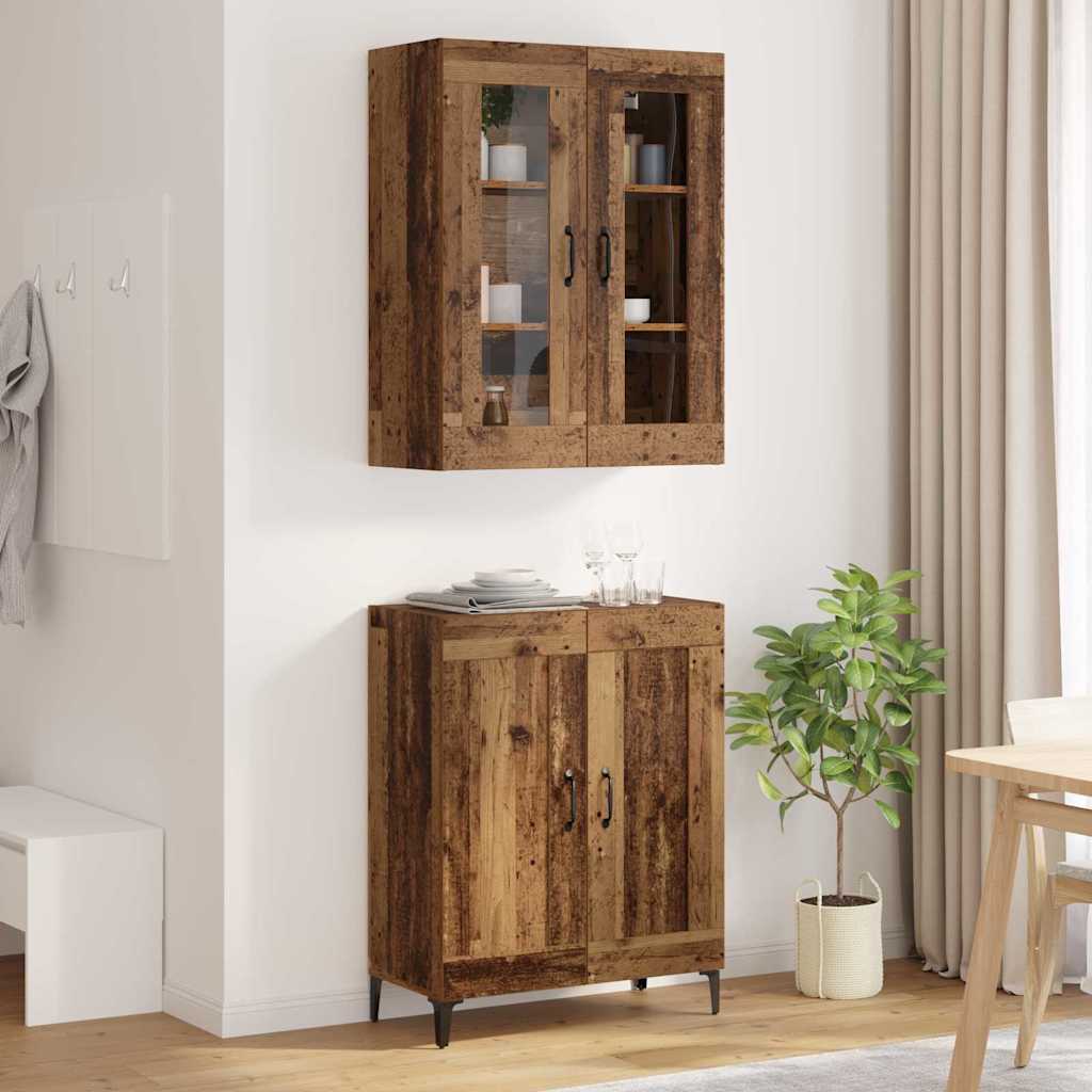 vidaXL Highboard Παλιό Ξύλο 69,5 x 34 x 180 εκ. Επεξεργασμένο ξύλο