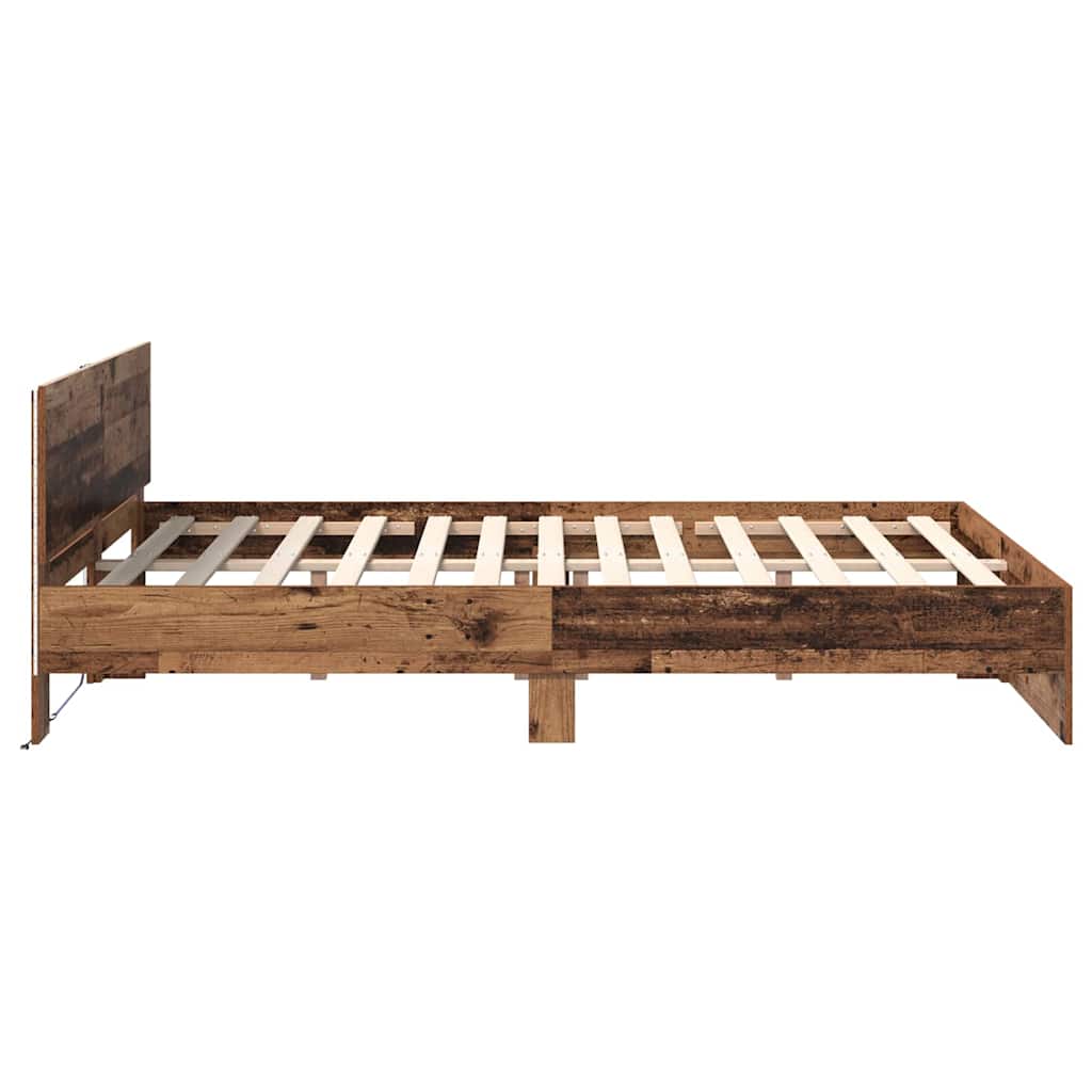 vidaXL Σκελετός Κρεβατιού Παλιό Ξύλο 120 x 200 cm Επεξεργασμένο ξύλο