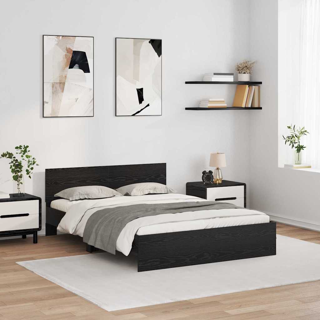 vidaXL Σκελετός Κρεβατιού Μαύρη Οξυά 120 x 200 cm Επεξεργασμένο ξύλο