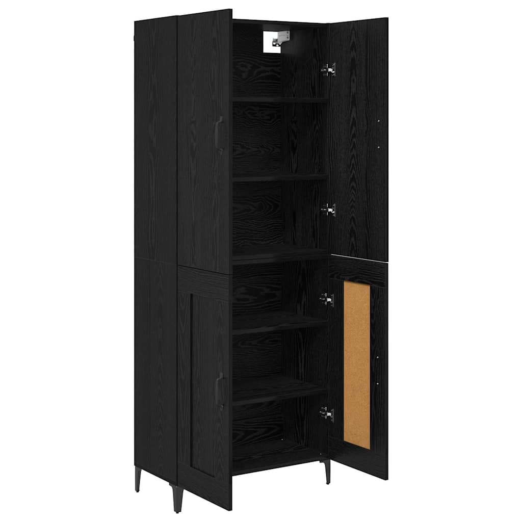 vidaXL Highboard Μαύρη Οξυά 69,5 x 34 x 180 εκ. Επεξεργασμένο ξύλο