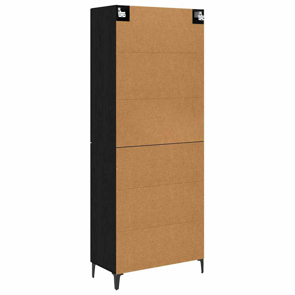 vidaXL Highboard Μαύρη Οξυά 69,5 x 34 x 180 εκ. Επεξεργασμένο ξύλο