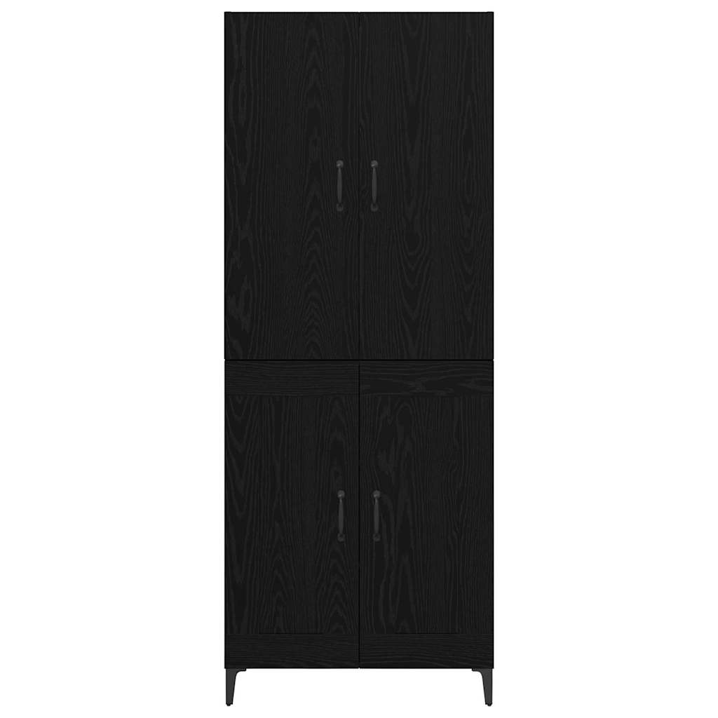 vidaXL Highboard Μαύρη Οξυά 69,5 x 34 x 180 εκ. Επεξεργασμένο ξύλο