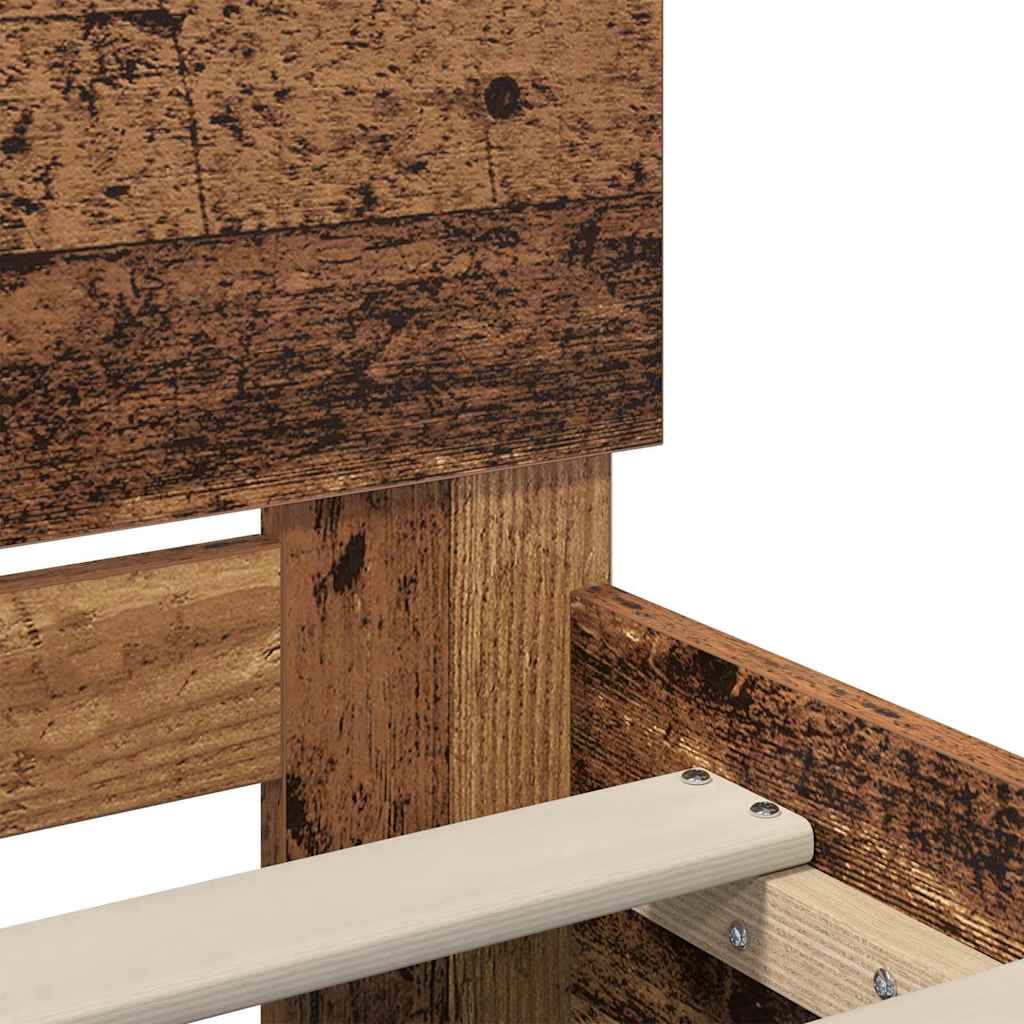 vidaXL Σκελετός Κρεβατιού Παλιό Ξύλο 120 x 190 cm Επεξεργασμένο ξύλο