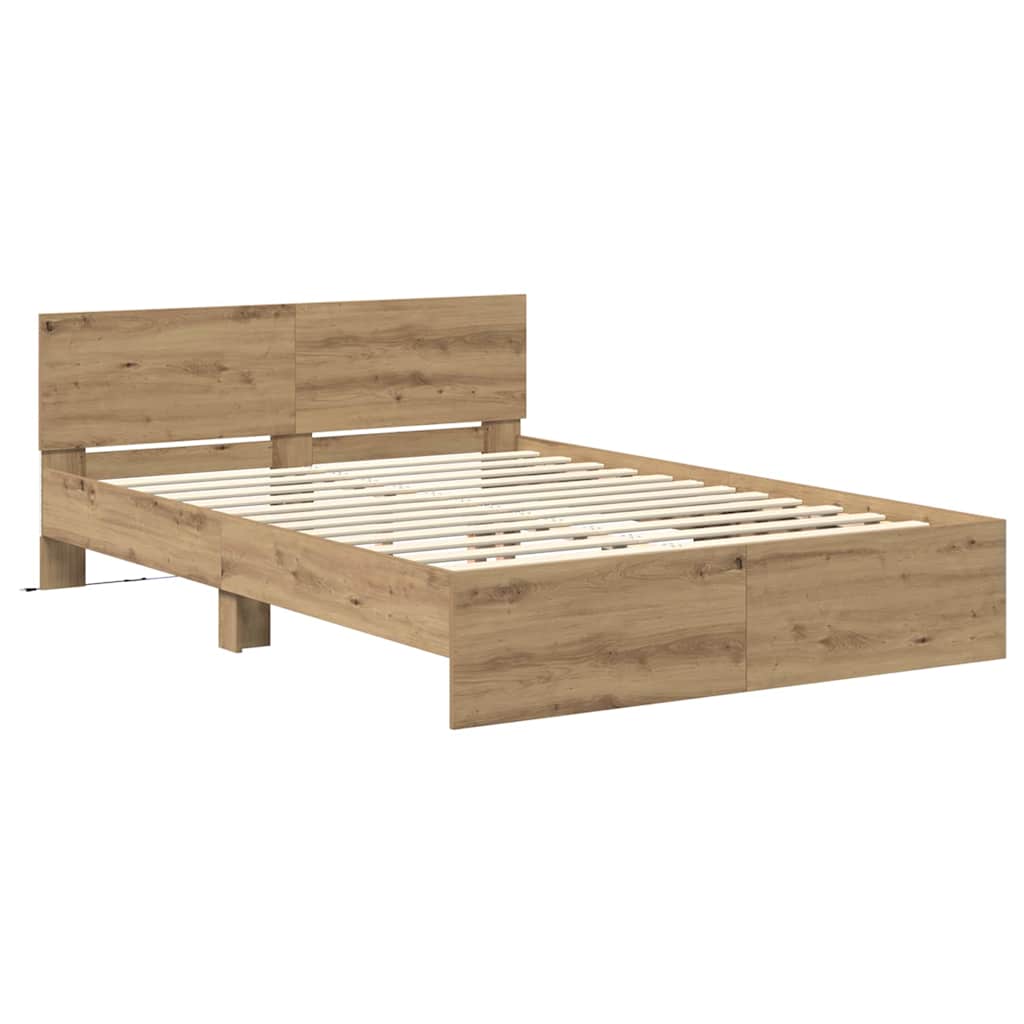 vidaXL Σκελετός Κρεβατιού Artisan Oak 120 x 190 cm Επεξεργασμένο ξύλο